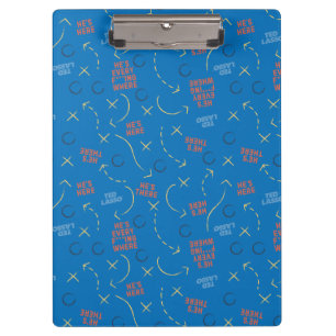 Ted Lasso He's Here He's There Playbook Pattern Clipboard