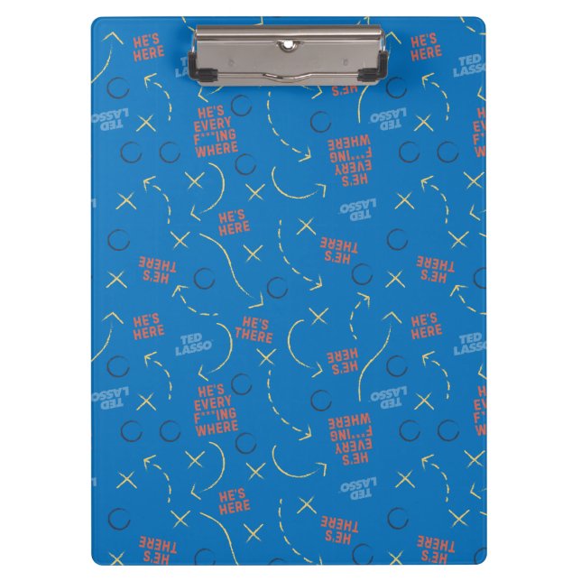 Ted Lasso | He's Here He's There Playbook Pattern Clipboard (Front)