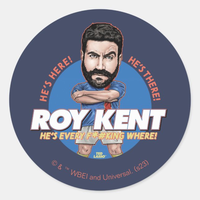Ted Lasso | Roy Kent Bobblehead Classic Round Sticker (Front)