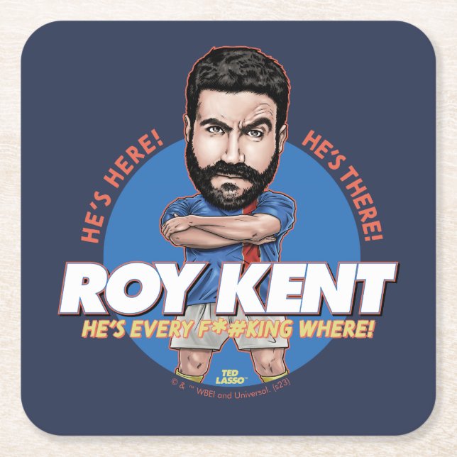 Ted Lasso | Roy Kent Bobblehead Square Paper Coaster (Front)