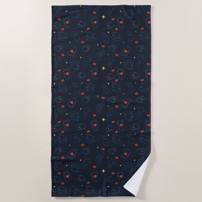 Ted Lasso | Tea and Biscuit Icon Toss Pattern Beach Towel (Front)