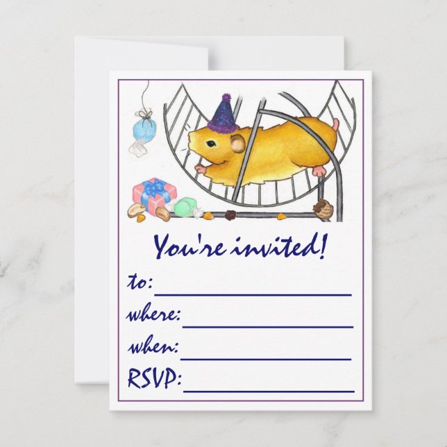 Ted the hamster invitation (Front)