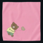 Tedd E. Teddy Bear Personalized Pink Pet Bandana<br><div class="desc">Pink background,  and a cute teddy bear with a pink nose... holding a balloon. On his belly,  he has your pet's name. Background colour is customizable,  as are the font,  font colour,  and name... using the edit menu. Make it your own!</div>