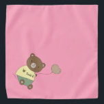 Tedd E. Teddy Bear Personalized Pink Pet Bandana<br><div class="desc">Pink background,  and a cute teddy bear with a pink nose... holding a balloon. On his belly,  he has your pet's name. Background colour is customizable,  as are the font,  font colour,  and name... using the edit menu. Make it your own!</div>
