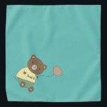 Tedd E. Teddy Bear Personalized Teal Pet Bandana<br><div class="desc">A teal background,  and a cute teddy bear with a pink nose... holding a balloon. On his belly,  he has your pet's name. Background colour is customizable,  as are the font,  font colour,  and name... using the edit menu. Make it your own!</div>