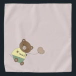Tedd E. Teddy Bear Personalized Thistle Beige Pet Bandana<br><div class="desc">I love this gorgeous background colour! This is a designer colour, officially named Thistle. To me it flows like rich silk. Adorned with a cute teddy bear... holding a balloon. On his belly, he has your pet's name. Background colour is customizable, as are the font, font colour, and name... using...</div>