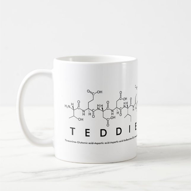 Teddie peptide nom mug (Gauche)