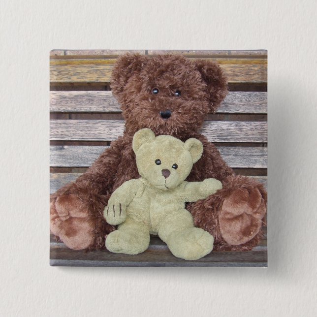 Teddies badge. 2 inch square button (Front)