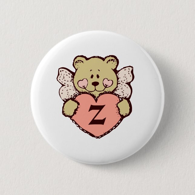 Teddy Angel Z 2 Inch Round Button (Front)