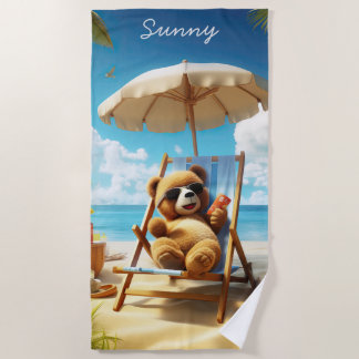 Teddy at the Beach -  Bear Towels for Summer Fun