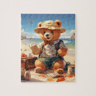 Teddy at the Beach ! Puzzle Teddy Bear