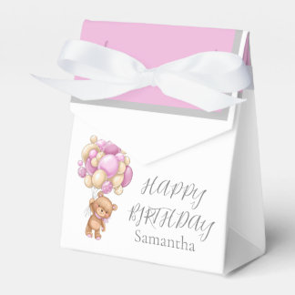 Teddy Balloon Bearly  Wait Birthday Girl Favour Bo Favor Box