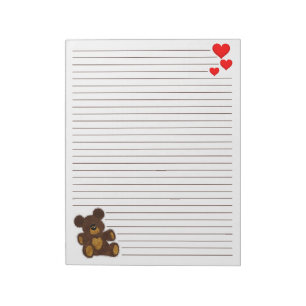 Teddy Bear - 11" x 8.5" Notepad