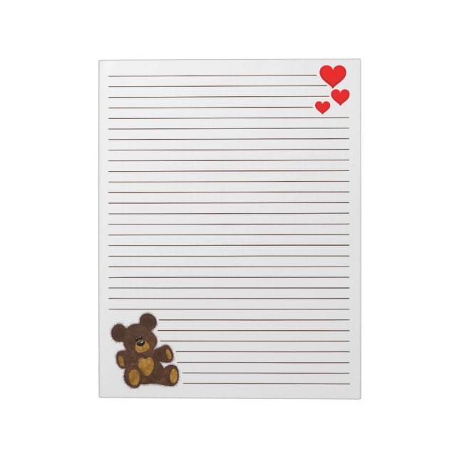 Teddy Bear - 11" x 8.5" Notepad (Rotated)