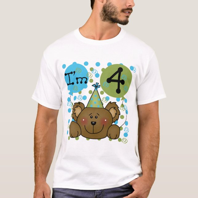 Teddy Bear 4th Birthday T-shirts and Gifts (Front)