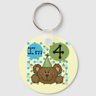 Teddy Bear 4th Birthday T-shirts and Gifts Keychain