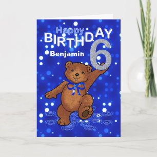 Teddy Bear 6th Birthday for Boy Card