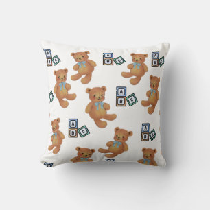 Teddy Bear & ABC Throw Pillow