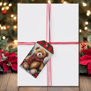 Teddy Bear Add Names Christmas Gift Tags