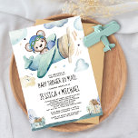 Teddy Bear Airplane | Baby Shower by Mail Invitation<br><div class="desc">Teddy Bear Airplane/Baby Shower by Mail Invitation - A baby shower by mail invitation for the times where you can't be with the people you love. Because things certainly do not always go as planned. Absolutely ideal for a baby shower by mail. It features an extremely cute teddy bear pilot...</div>
