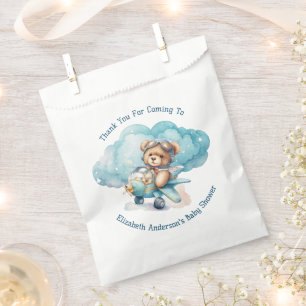 Teddy Bear Airplane Boy Baby Shower Favour Bag