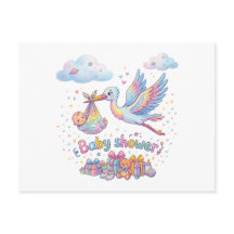 Teddy Bear and Bird | Baby Shower Art