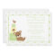 Teddy bear and bird neutral baby shower invitation