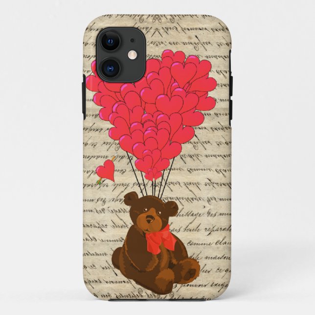 Teddy bear and heart Case-Mate iPhone case (Back)