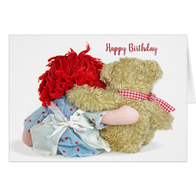 Teddy Bear and Rag Doll birthday (Front Horizontal)