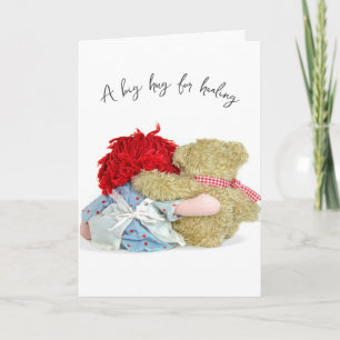 Teddy Bear and Rag Doll Get Well Soon  Card