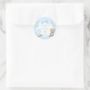 Teddy Bear And Rocking Horse Classic Round Sticker