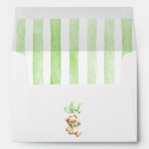 Teddy Bear and Sage Green Balloons Baby Shower
