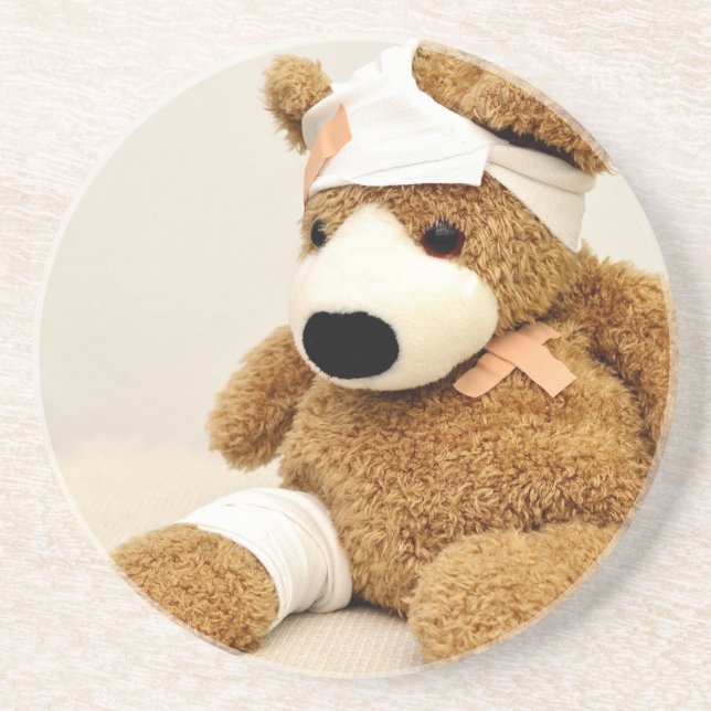 teddy bear animal custom personalize coaster (Front)