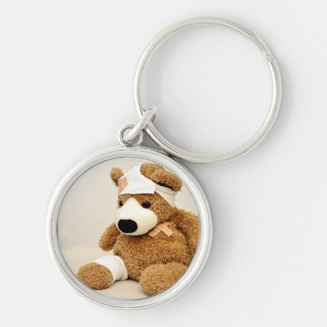 teddy bear animal custom personalize keychain (Front)