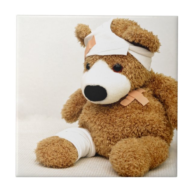 teddy bear animal custom personalize tile (Front)