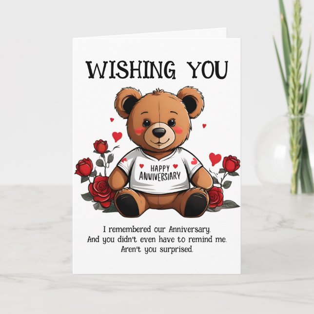 Teddy bear anniversary card (Front)