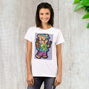 Teddy Bear Artist with Beret and Paint Brushes T-Shirt