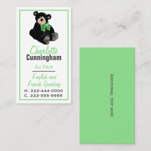 Teddy Bear Au Pair Carte de visite personnalisé