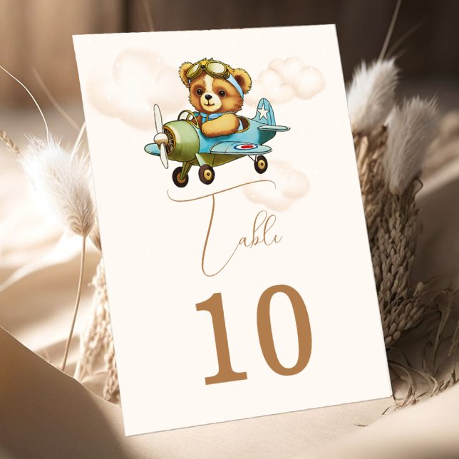Teddy Bear Baby Airplane Pilot Table Number (Teddy Bear Baby Airplane Pilot Table Number)