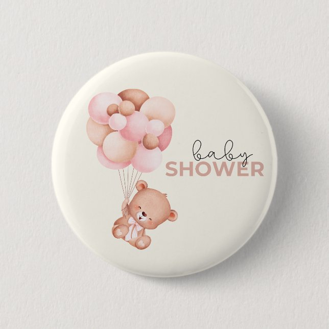 Teddy Bear Baby Baby Shower 2 Inch Round Button (Front)