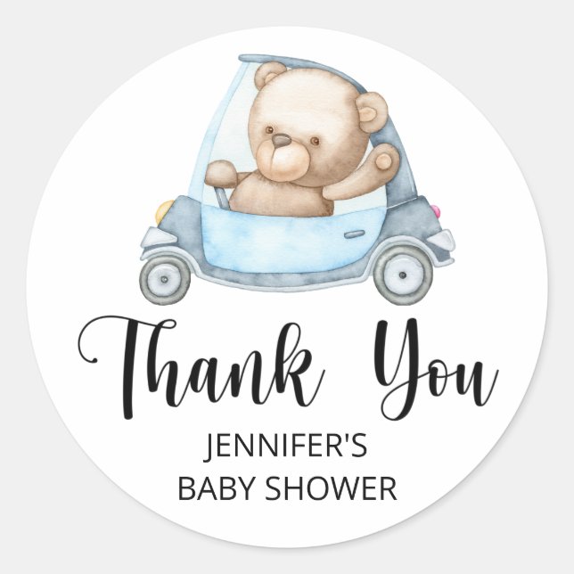 Teddy Bear Baby Bear Baby Shower Classic Round Sti Classic Round Sticker (Front)