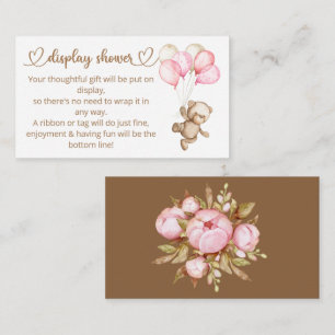 Teddy Bear Baby Bear Baby Shower Enclosure Card