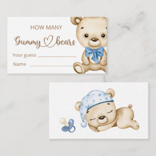 Teddy Bear Baby Bear Baby Shower Enclosure Card