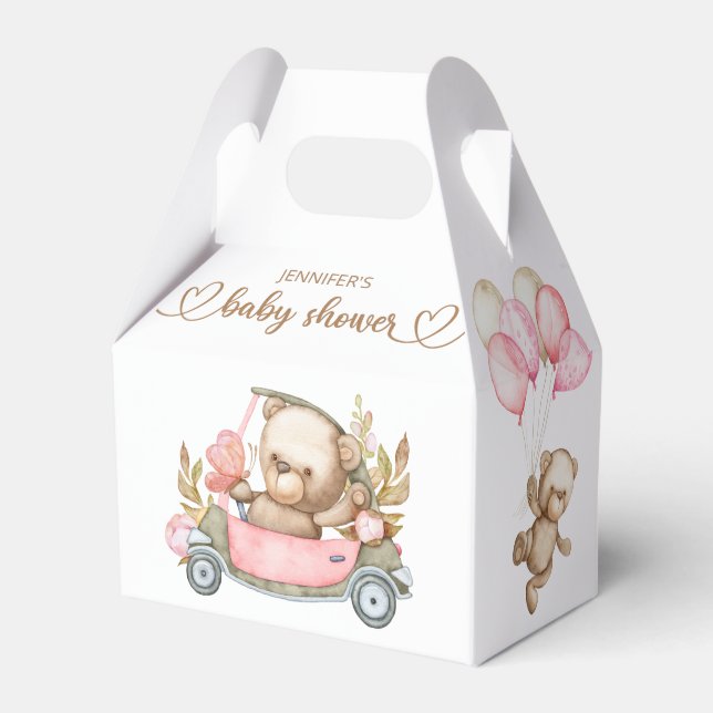 Teddy Bear Baby Bear Baby Shower Favour Box (Front Side)