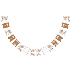 Teddy Bear Baby Bear Baby Shower Floral   Bunting Flags