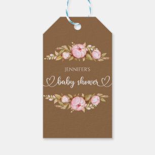 Teddy Bear Baby Bear Baby Shower Floral Gift Tags