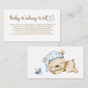 Teddy Bear, Baby Bear, Baby Shower, Wishing Well Enclosure Card