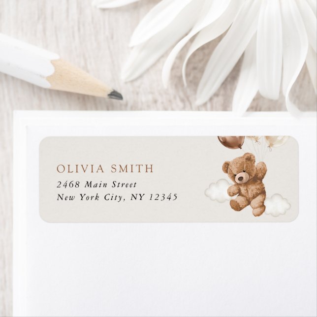 Teddy Bear, Baby Bear, Brown Balloons, Baby Shower (Insitu)