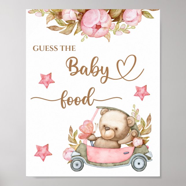 Teddy Bear Baby Bear “Guess the Baby Food” Poster (Front)