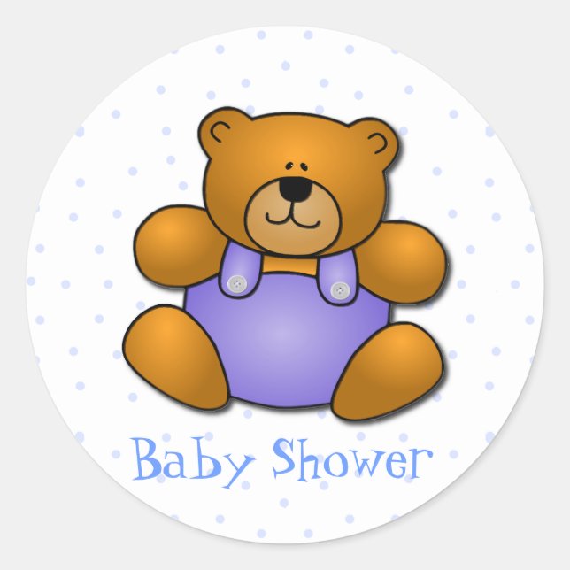 Teddy Bear Baby Boy Douche Stickers (Devant)
